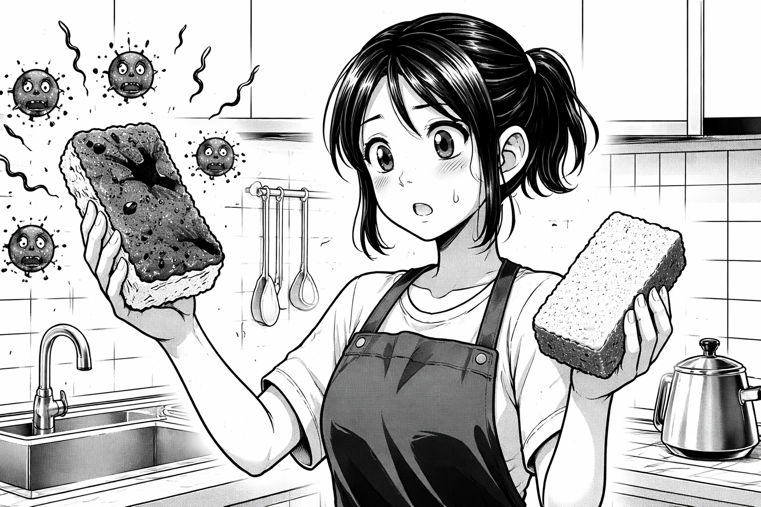 キッチンスポンジの交換頻度と雑菌繁殖のリスク